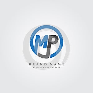 Initial Letter MP Logo - Minimal Business Logo for Alphabet M and P