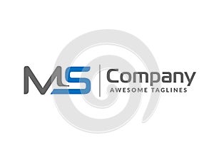 Initial letter MS business logo vector