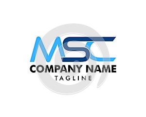 Initial Letter MSC Logo Template Design photo