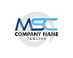 Initial Letter MSC Logo Template Design photo