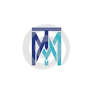 Initial letter MTA logo blue and navy blue. simple modern monoram