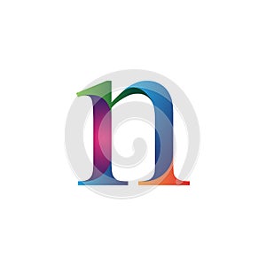 Initial letter n concept logo vector blue orange and purple color