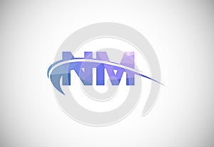 Initial Letter N M Low Poly Logo Design Vector Template. Graphic Alphabet Symbol For Corporate Business Identity