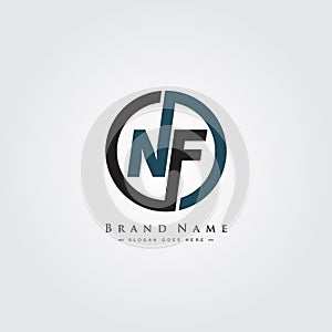 Initial Letter NF Logo - Minimal Business Logo for Alphabet N and F photo