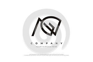 Initial Letter NG or GN Logo Design Vector