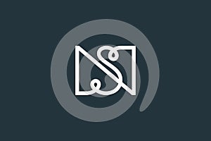 Initial Letter NS or SN Logo Design Vector
