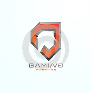 Initial letter O gaming esports style logo template