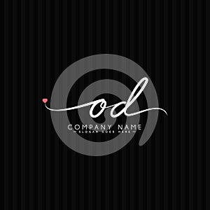 Initial Letter OD Logo - Hand Drawn Signature Style Logo