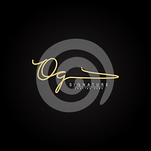 Initial Letter OG Logo - Handwritten Signature Logo