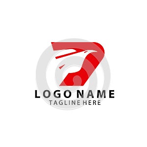 initial letter P eagle logo design vector photo