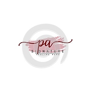 Initial Letter PA Logo - Hand drawn Signature Logo