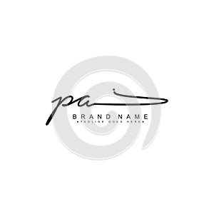 Initial Letter PA Logo - Handwritten Signature
