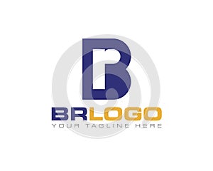 Initial letter purple B R logo template