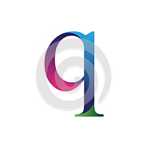 Initial letter q concept logo vector blue orange and purple color