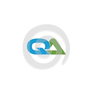 Initial Letter QA Logo Design isolated on white background