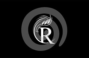 Initial Letter R Typography Flourishes Rounded Logogram Beauty Logo