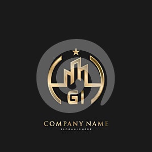 Initial Letter Real Estate Luxury house Logo Vector for Business, Building, Architecture
