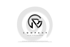 Initial Letter RG or GR Logo Design photo