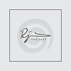 Initial Letter RJ Logo - Hand Drawn Signature Logo