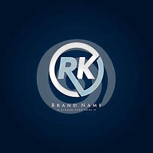 Initial Letter RK Logo, Simple Alphabet Logo