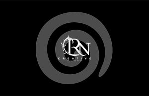 Initial Letter RN Linked Monogram Floral Modern Gothic Logotype
