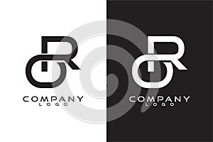 Initial Letter RO, OR Logo Template Vector Design with black and white background