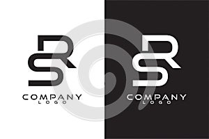 Initial Letter RS, SR Logo Template Vector Design with black and white background
