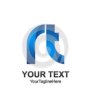 Initial letter RT logo template colored blue design for business