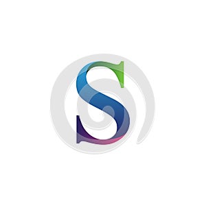 Initial letter s concept logo vector blue orange and purple color