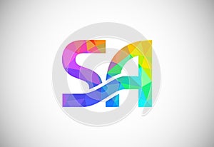 Initial Letter S A Low Poly Logo Design Vector Template. Graphic Alphabet Symbol For Corporate Business Identity