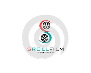 Initial Letter S Roll Films Logo Design Vector