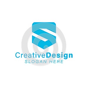 Initial letter S shield Modern Logo Ideas. Inspiration logo design. Template Vector Illustration. Isolated On White Background