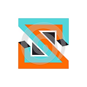 initial letter s in square geometry style. logo design modern template.