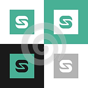 Initial letter S square icon, vector logo illustration design