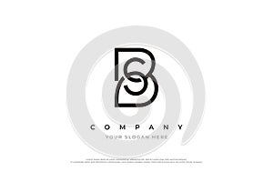 Initial Letter SB or BS Logo Design Vector