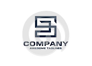 Initial letter SC square logo vector