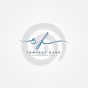 Initial Letter SF Logo - Handwritten Signature Style Logo