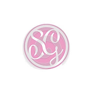 Initial letter SG unique circle logo vector