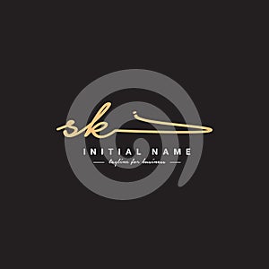 Initial Letter SK Logo - Handwritten Signature Logo