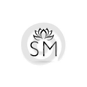 Initial letter SM logo template design. Minimal letter logo design