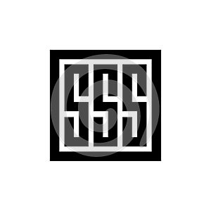 Initial letter SSS logo icon design vector, square monogram logo
