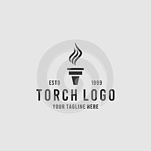 Initial Letter T Torch Fire Flame logo
