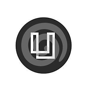 Initial Letter U Logo Concept, Shadow Break Style, Vector Logo Inspiration