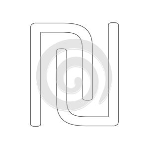 initial Letter U and N logo icon. Element of web for mobile concept and web apps icon. Outline, thin line icon for website design