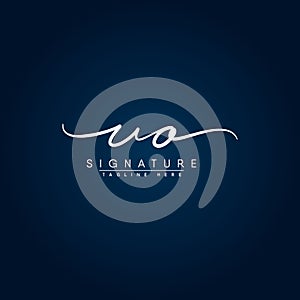 Initial Letter UO Logo - Handwritten Signature Logo