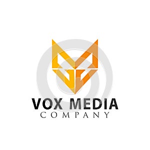 Initial Letter V or M Colorful Vox Media logo design vector Illustration