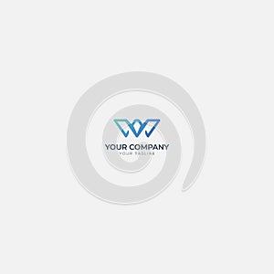 Initial letter W logo minimalist and eagle wings logo