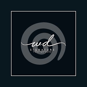 Initial Letter WD Logo - Hand Drawn Signature Style Logo