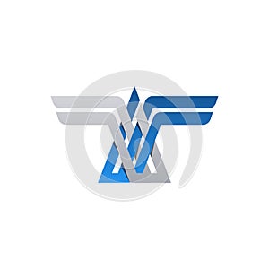 Initial letter A wings logo design vector