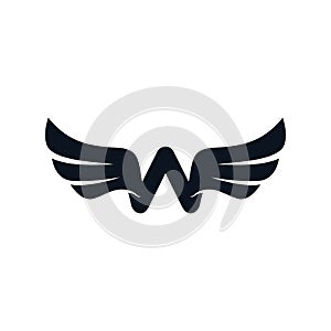 initial letter wings logo logotype
